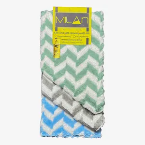 دستمال نظافت خانه و آشپزخانه میلان مدل سوپر پولیشی زیگزال بسته 3 عددی