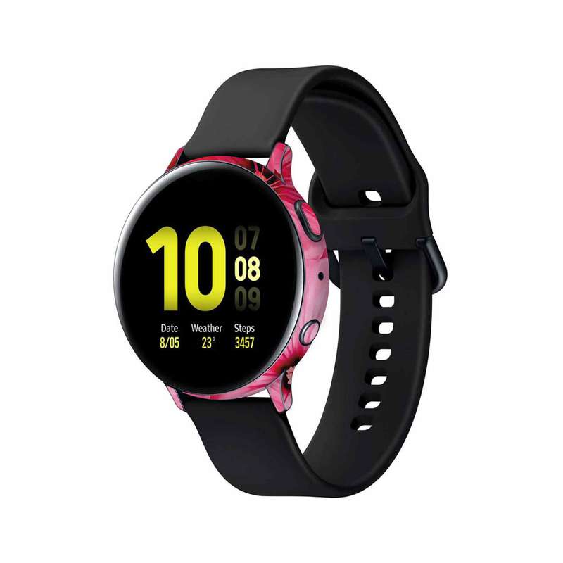 برچسب ماهوت طرح Pink-Flower مناسب برای ساعت هوشمند سامسونگ Galaxy Watch Active 2 44mm