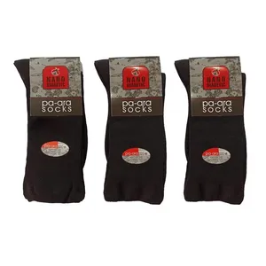 جوراب ساق بلند مردانه پاآرا مدل دیابتی کد 1746 رنگ مشکی بسته 3 عددی