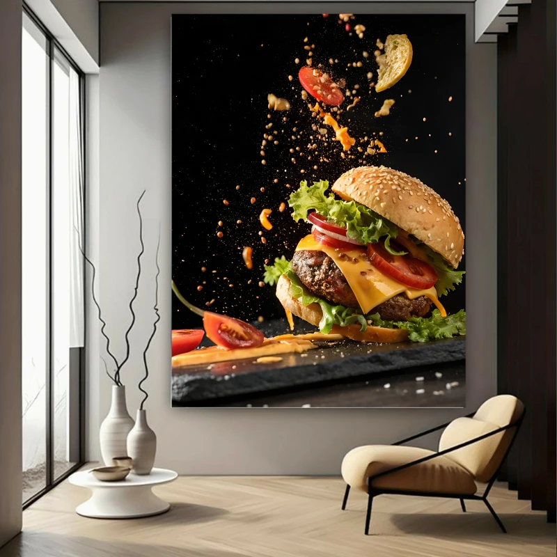 تابلو بوم طرح همبرگر مدل انفجار طعم کد FP106136