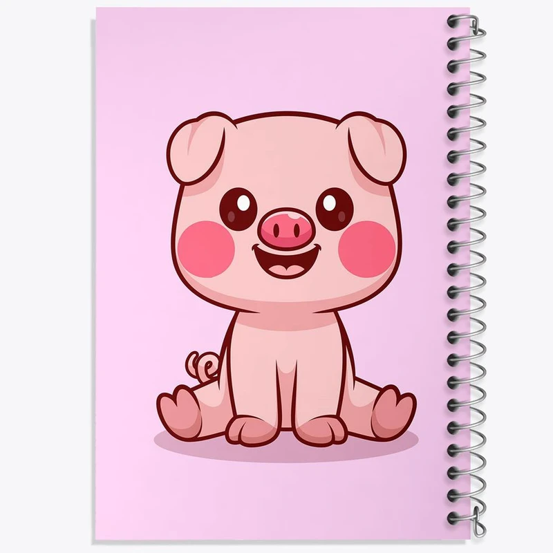 دفتر مشق 100 برگ خندالو طرح حیوانات بامزه خوک کد 29719