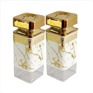 نمکدان مدل گلد طرح ماربل کد 2 بسته 2 عددی