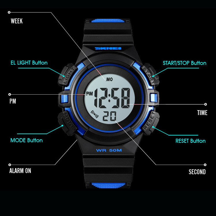 ساعت مچی دیجیتال پسرانه اسکمی مدل 1485BU