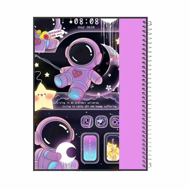 دفتر مشق 100 برگ گلبرگ مدل فضانورد کد 8618