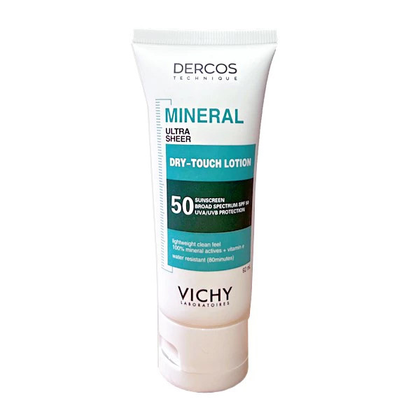 کرم ضد آفتاب بدون رنگ ویشی SPF 50 مدل Dercos ‌مناسب انواع پوست‌ حجم 92 میلی‌لیتر