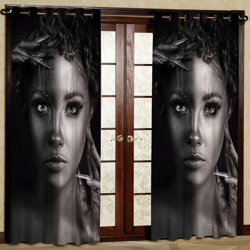 پرده مدل دختر مخمل پانچی کد 750 سایز 140x280 سانتی متر