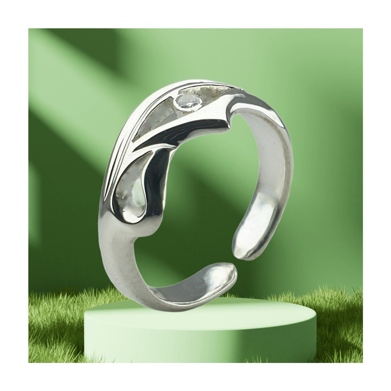 ست انگشتر نقره زنانه و مردانه مدل نگین دار