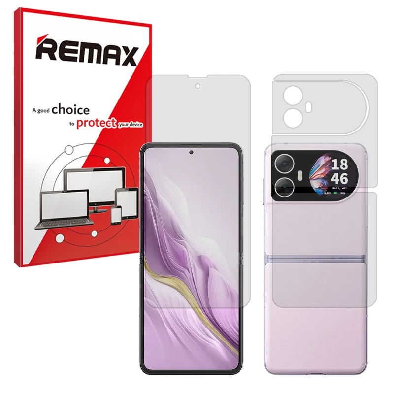 محافظ صفحه نمایش شفاف ریمکس مدل Resistant مناسب برای گوشی موبایل بلک ویو Hero 10 به همراه محافظ پشت گوشی 