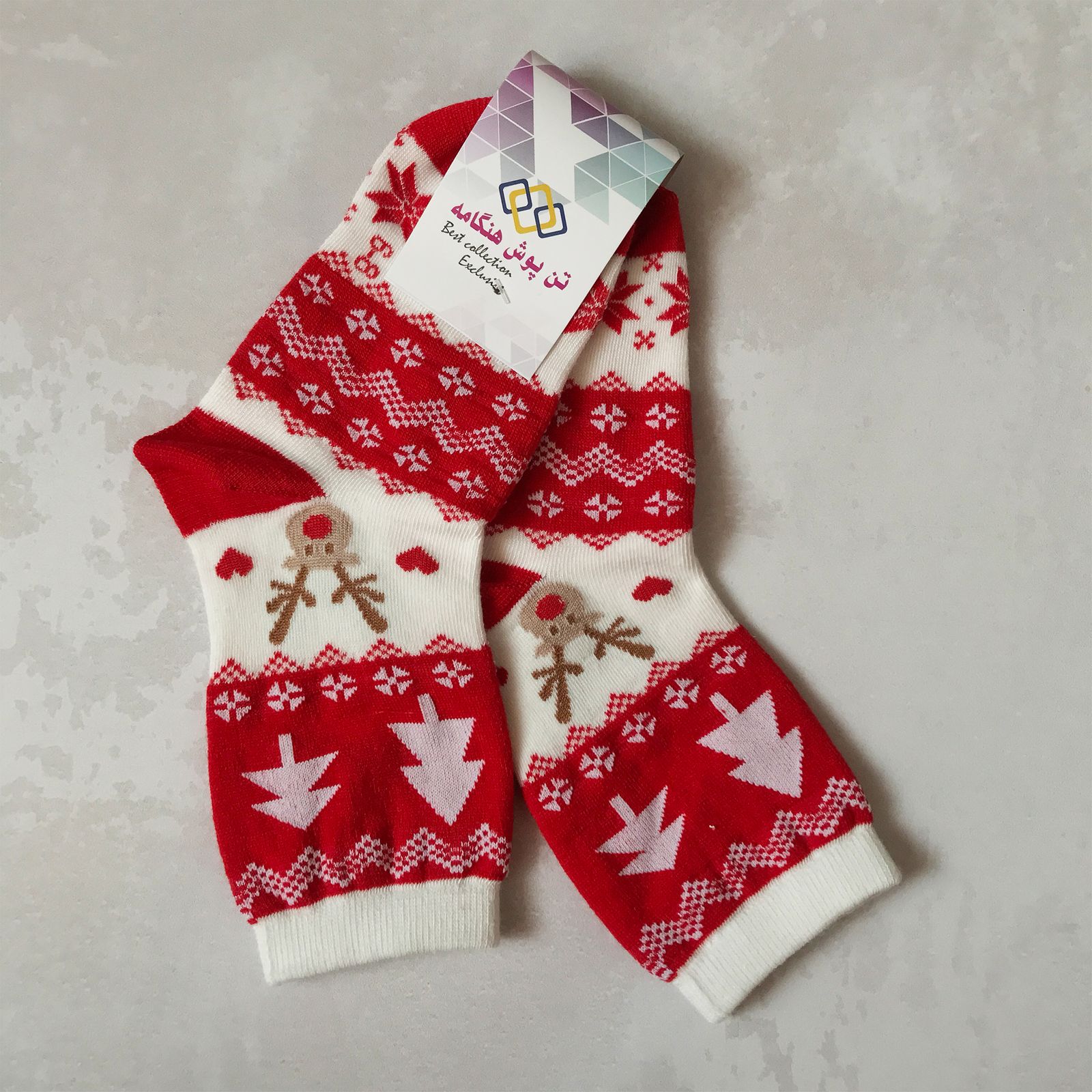جوراب پسرانه تن پوش هنگامه مدل کریسمسی کد GH01 -  - 2