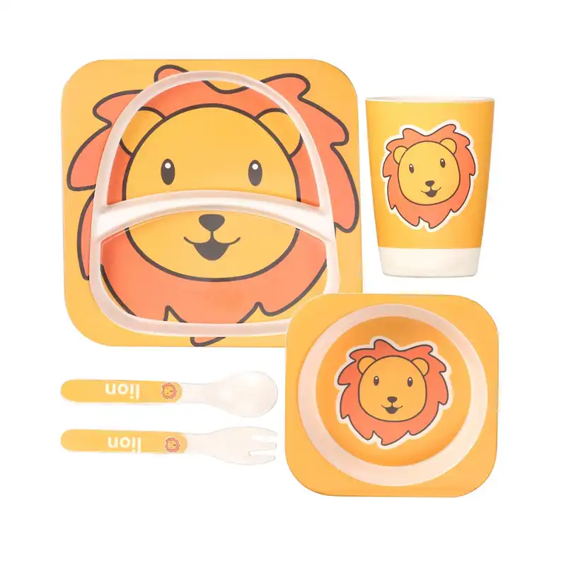 ظرف غذای 5 تکه کودک طرح شیر کد 3037