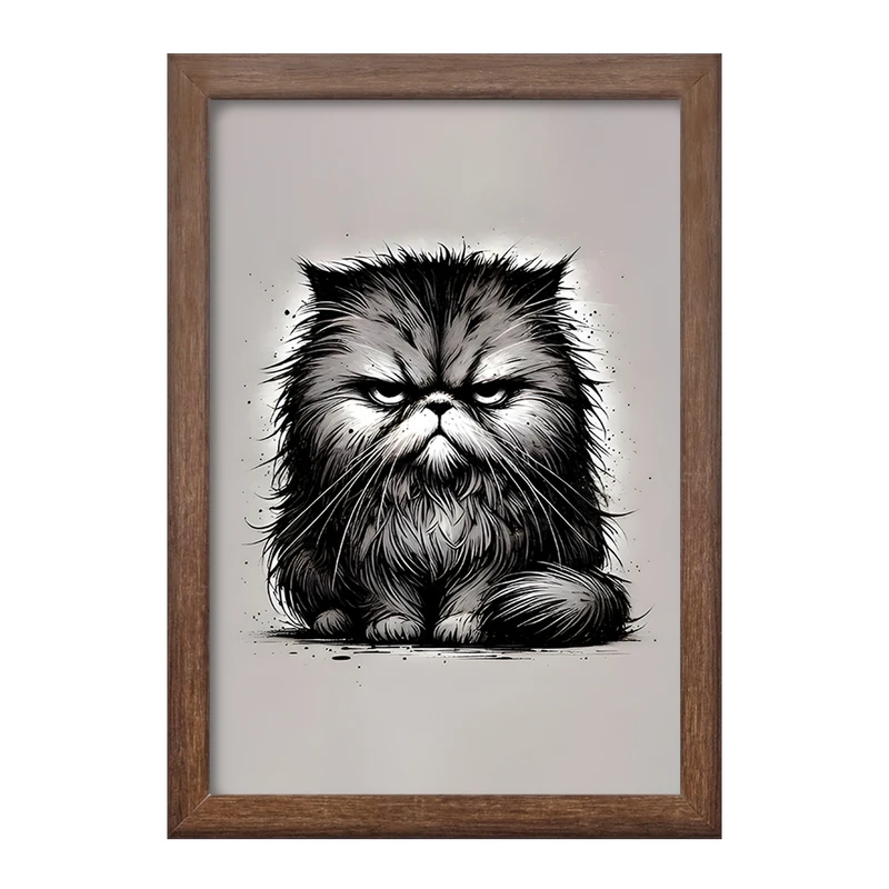 تابلو خندالو طرح گربه عصبانی کد F11836