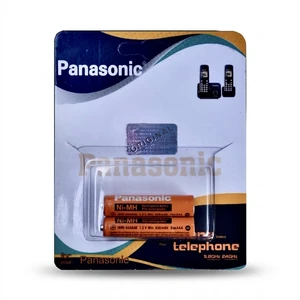 باتری نیم قلمی قابل شارژ تلفن پاناسونیک مدل hhr-4mrt-2bm بسته 2 عددی
