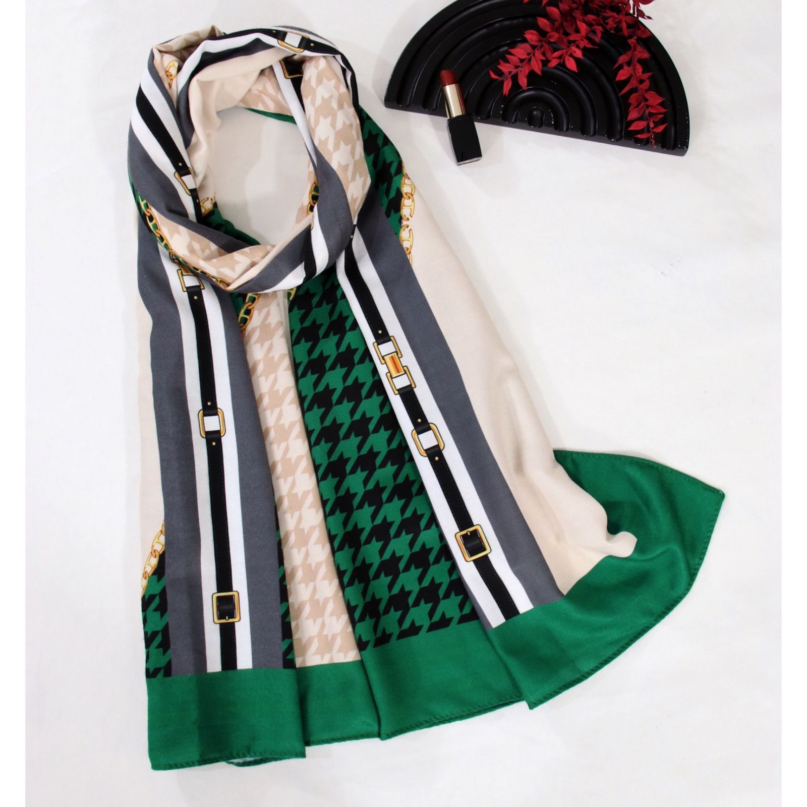 شال زنانه مدل موهر طرح پیچازی کد 2762 - - 17