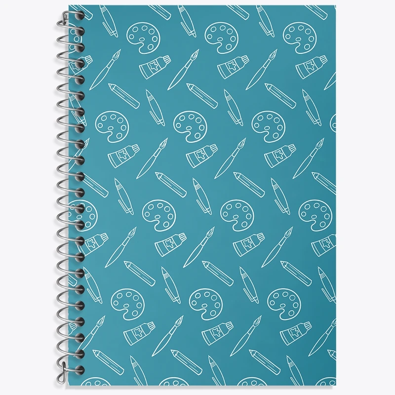 دفتر زبان 50 برگ خندالو مدل دو خط طرح پترن هنری کد N326