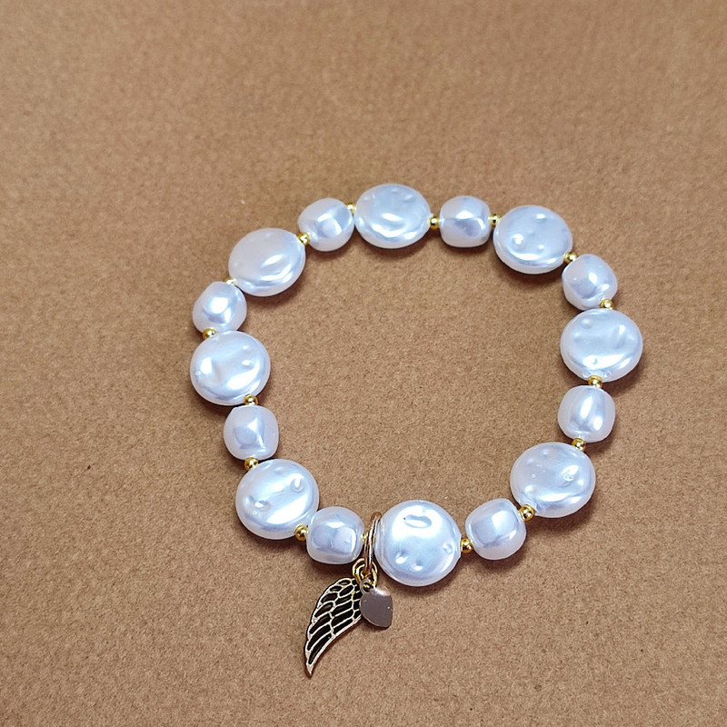 دستبند زنانه مدل مروارید مینیمال مجموعه 2 عددی