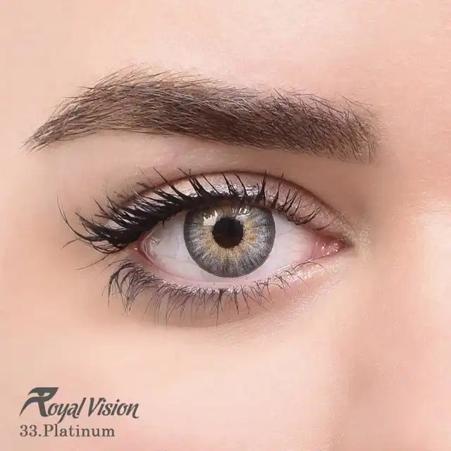 لنز چشم رویال ویژن شماره 33 مدل Platinum رنگ خاکستری عسلی رگه دار