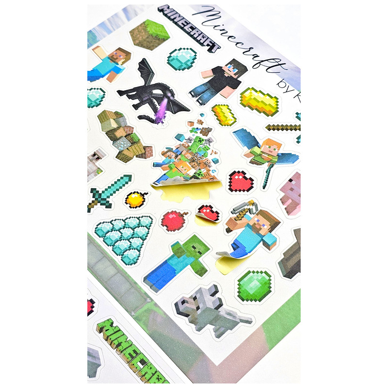 برچسب کاترینکا طرح برش خورده بولت ژورنال و اسکرپ بوک مدل Minecraft بسته 56 عددی