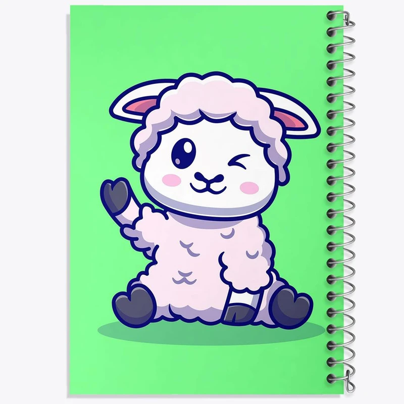 دفتر مشق 50 برگ خندالو مدل حیوانات بامزه گوسفند کد 25441