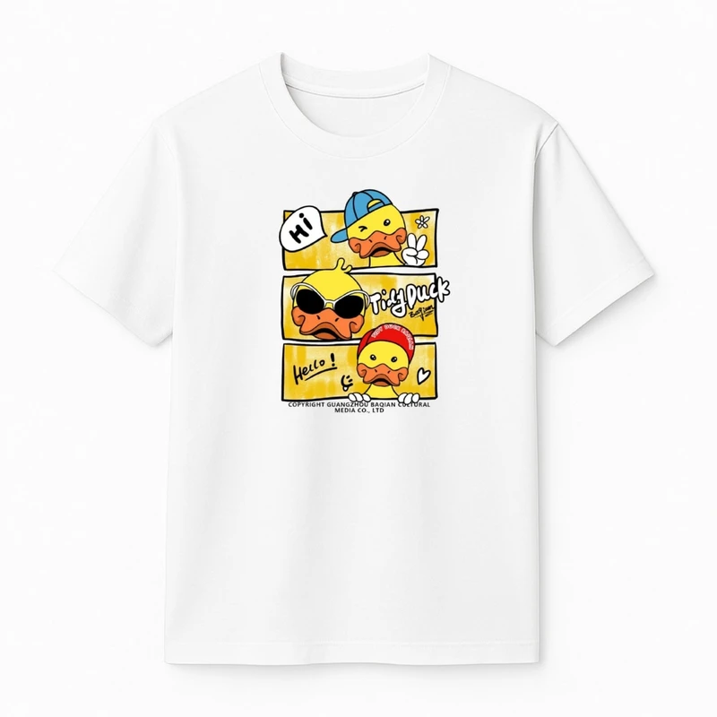 تی‌شرت آستین کوتاه پسرانه مدل اردک های خوشحال کد v4 