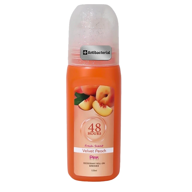 رول دئودورانت پینک ویژوآل مدل Velvet peach حجم 120 میلی‌لیتر