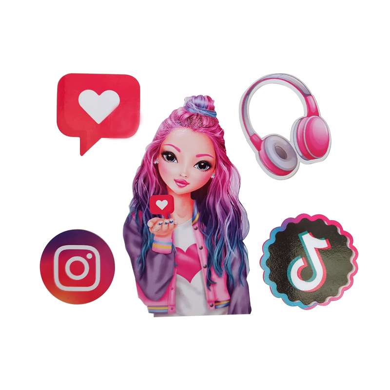 تاپرتزیین کیک مدل سوشال مدیامجموعه 5عددی