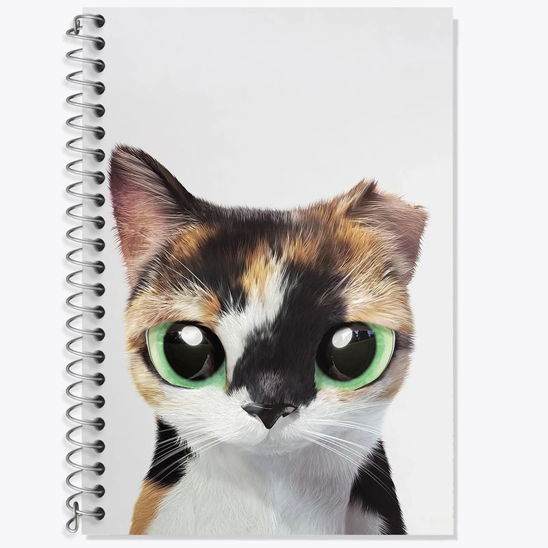 دفتر زبان 50 برگ خندالو مدل سه خط طرح گربه کد 28219