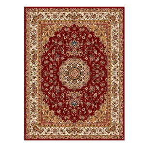 فرش ماشینی مدل تبریز کد A005R زمینه لاکی
