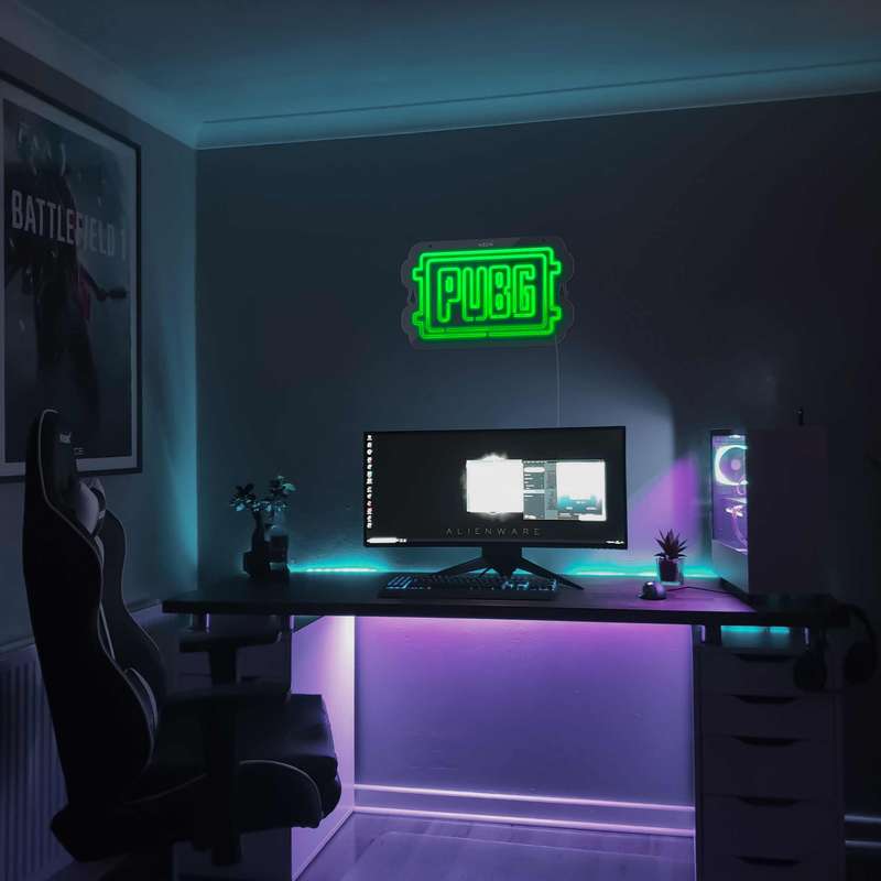 چراغ دیواری نئون دیزاین طرح Pubg-Logo_GR