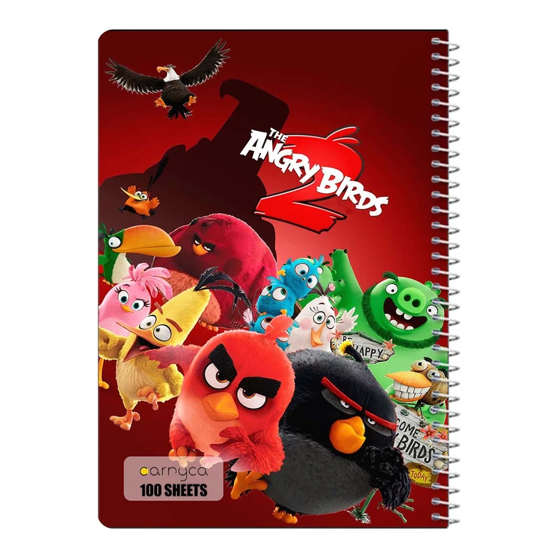 دفتر مشق 100 برگ سیمی کارنیکا طرح پرندگان خشمگین The Angry Birds کد 52738