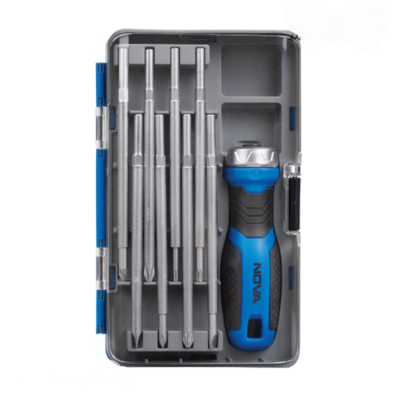 پیچ گوشتی جغجغه ای نووا مدل 1350 مجموعه 9 عددی پیچ گوشتی جغجغه ای نووا مدل 1350 مجموعه 9 عددی