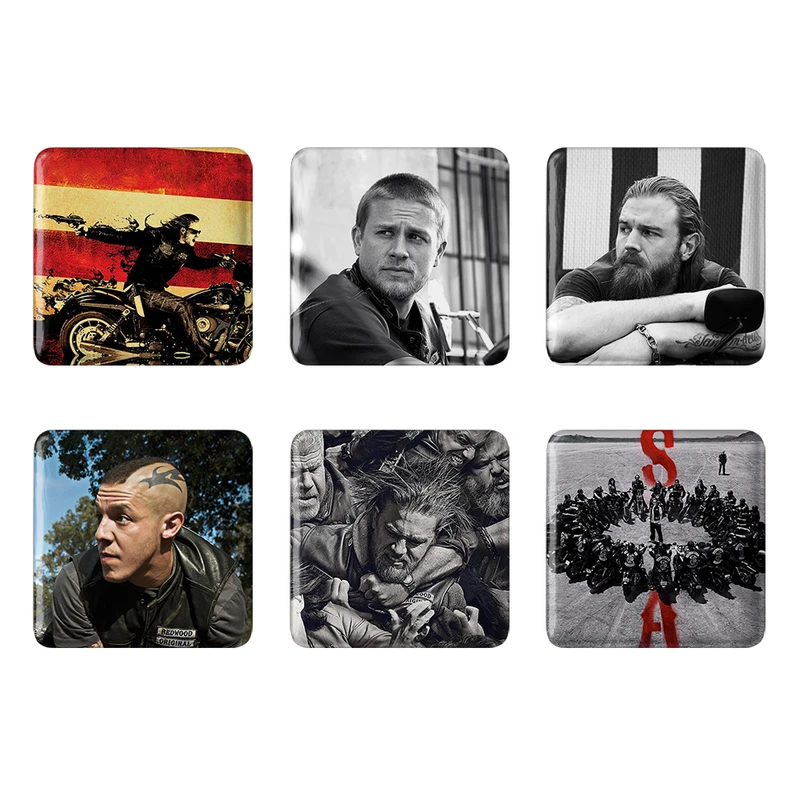 مگنت خندالو طرح سریال فرزندان آشوب Sons of Anarchy کد 1676A مجموعه 6 عددی
