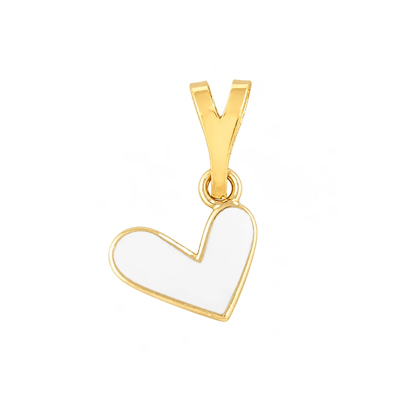 آویز گردنبند طلا 18 عیار زنانه فرشته مدل قلب میناکاری کد WANR-000010