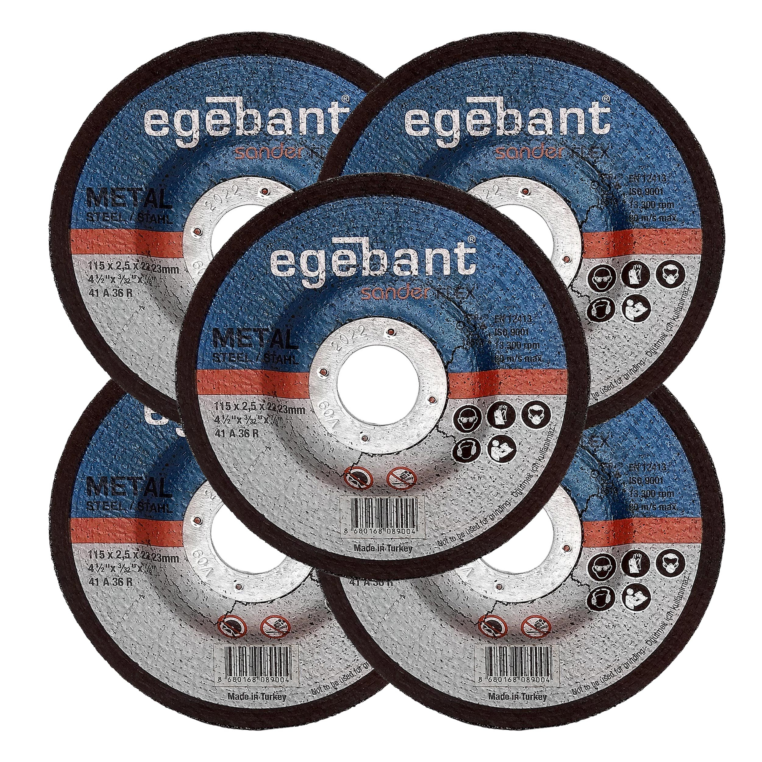صفحه برش آهن اگبانت مدل ART-Eg-115x2.5-5 مجموعه 5 عددی