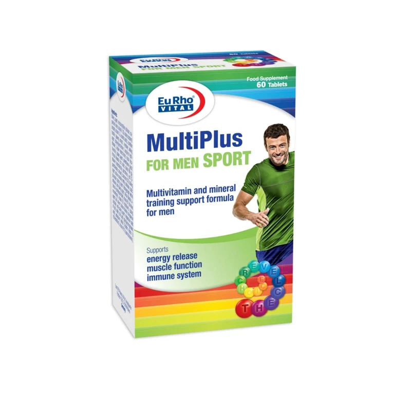 عکس شماره 2 : قرص مولتی پلاس فور من اسپرت یوروویتال بسته 60 عددی