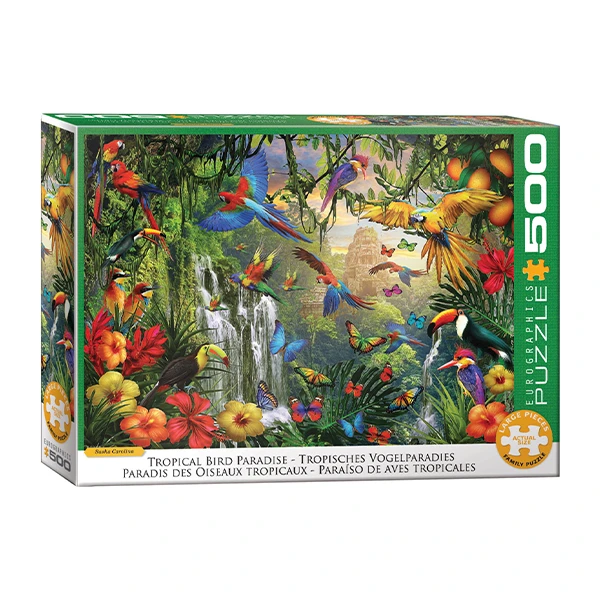 پازل 500 تکه یوروگرافیکس پازلز مدل Tropical Bird Paradise مناسب نوجوان و بزرگسال
