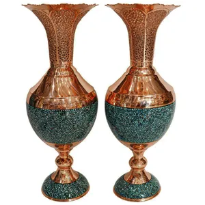 گلدان فیروزه کوبی مدل لب قلم کد RAM37 بسته 2 عددی