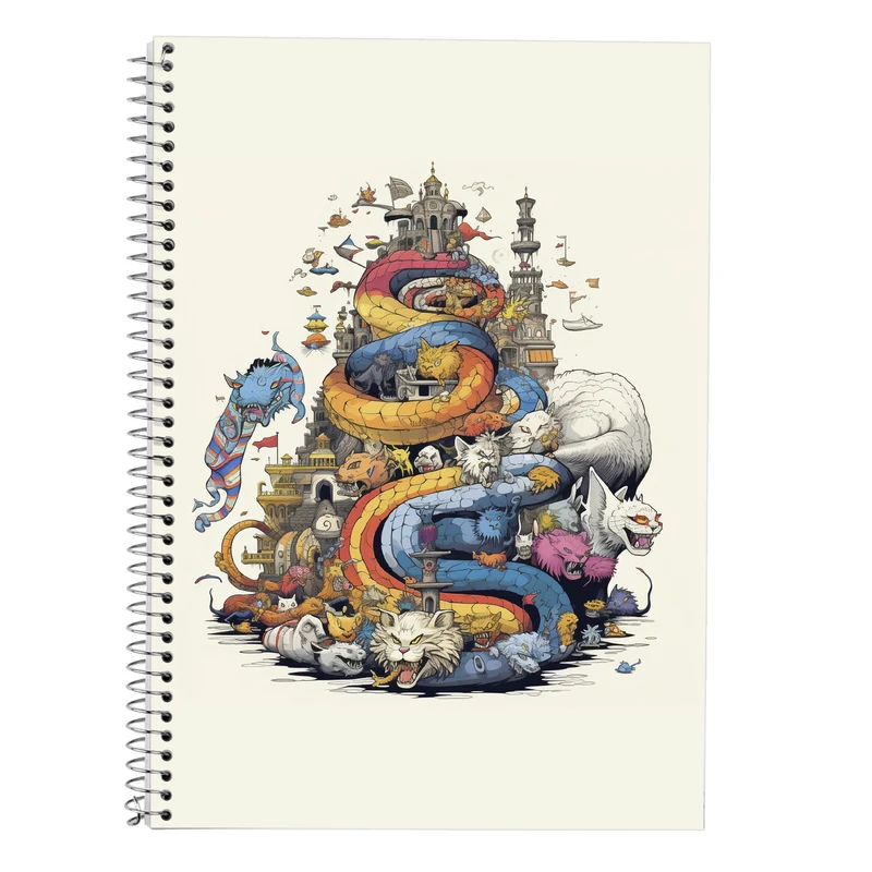 دفتر زبان 50 برگ مدوپد مدل سه خط طرح Ghibli کد DF2470