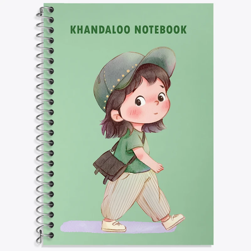 دفتر زبان 50 برگ خندالو مدل دو خط طرح دخترانه بامزه کد N5906