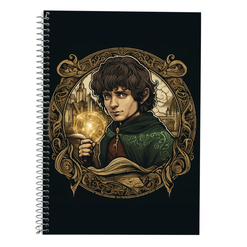 دفتر زبان 50 برگ مدوپد مدل دوخط طرح ارباب حلقه ها The Lord of the Rings کد DF3028