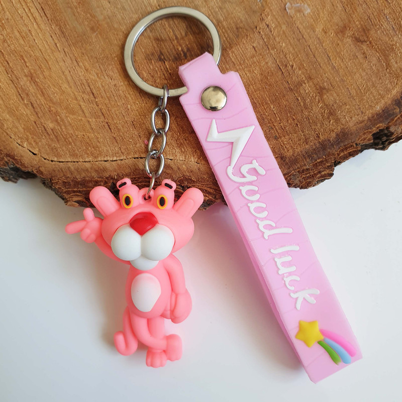 جاکلیدی مدل سیلیکونی طرح پلنگ صورتی کد DB21