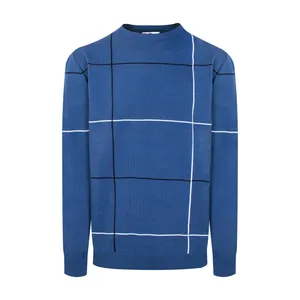 پلیور مردانه مدل یقه گرد خط دار