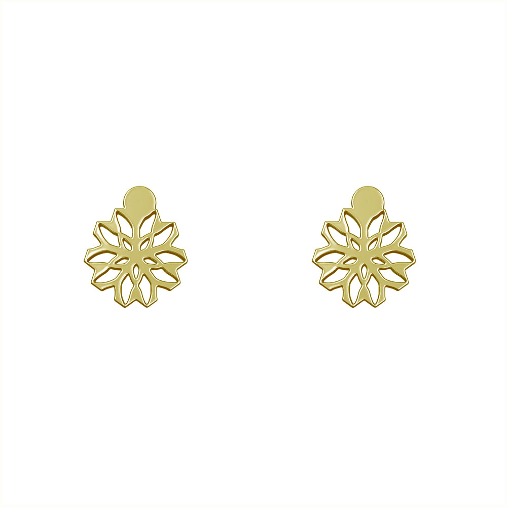 گوشواره طلا 18 عیار زنانه مدوپد مدل گل کد GA1-10244