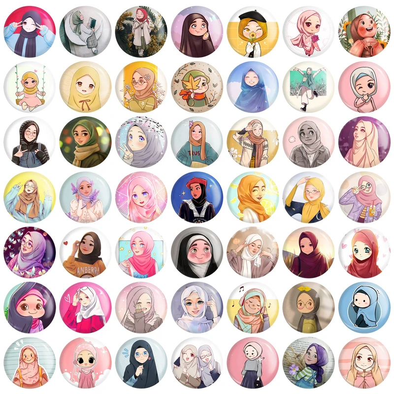 مگنت خندالو مدل دخترانه با حجاب کد 104 مجموعه 49 عددی