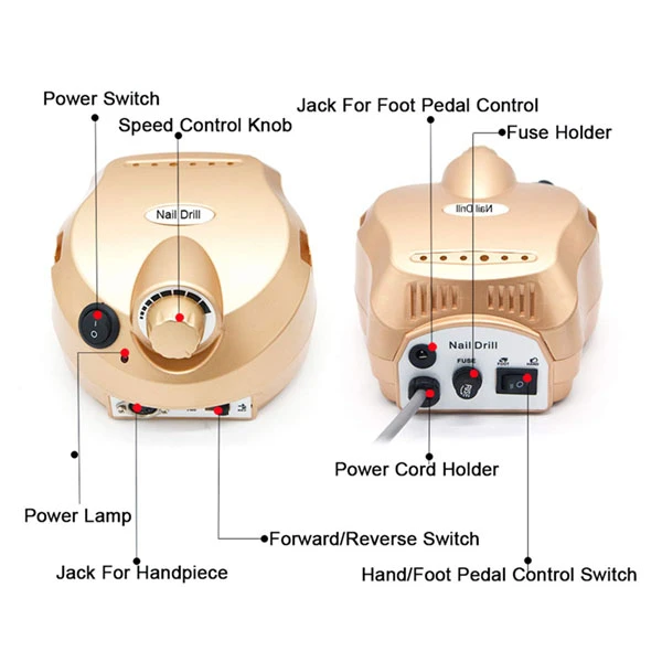 عکس شماره 2 : دستگاه مانیکور و پدیکور نیل دریل مدل nail dril 3500rpm