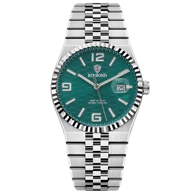 ساعت مچی عقربه‌ای کوارتز مردانه بین باند مدل دیت جاست قفل مخفی کد 001