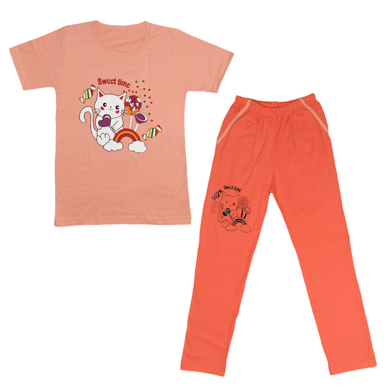 ست تی شرت و شلوار دخترانه مدل 64