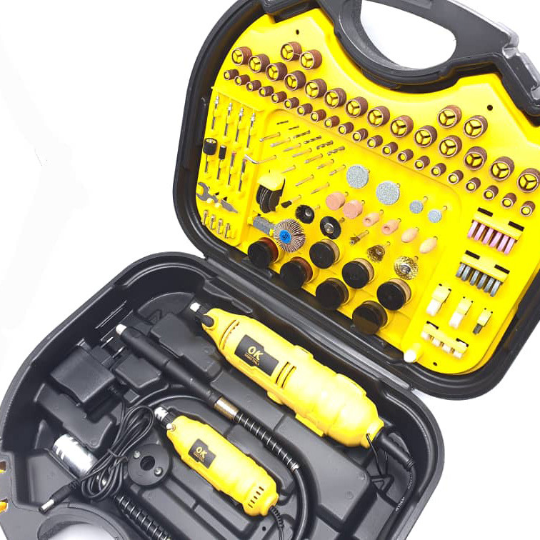 فرز انگشتی و حکاکی اوکی مدل power-tools-200w مجموعه 110 عددی