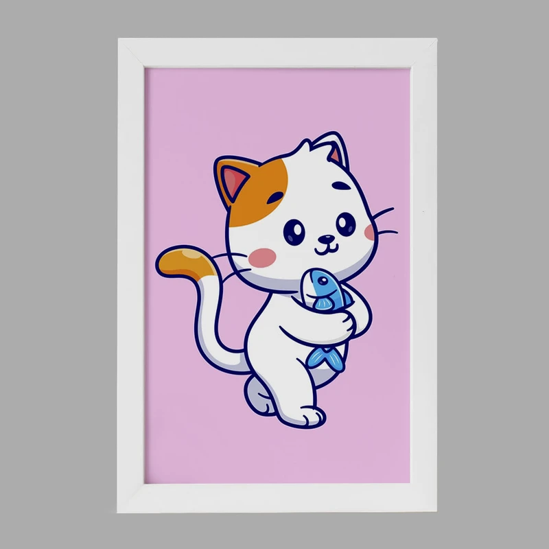 تابلو خندالو مدل حیوانات بامزه گربه کد 25438