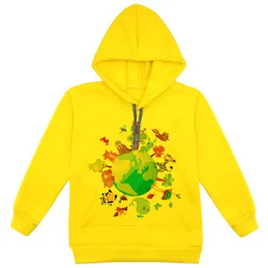 هودی پسرانه مدل کره زمین F21 رنگ زرد
