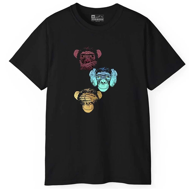 تی شرت آستین کوتاه مردانه پاد آفرین مدل میمون باحال کد 1150